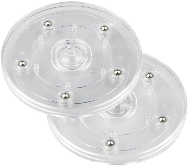 Main image of 2 Pack 4" Clear Acrylic Lazy Susan Turntable - Small Ball Bearing Rotating Tray Cake Turntable for Decorating Lazy Susan Round Spinning Base for Crafts Cabinet Spice Rack