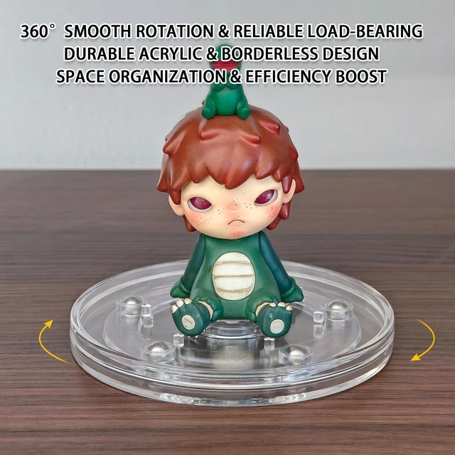 Alt view image 3 of 7 - 2 Pack 4" Clear Acrylic Lazy Susan Turntable - Small Ball Bearing Rotating Tray Cake Turntable for Decorating Lazy Susan Round Spinning Base for Crafts Cabinet Spice Rack