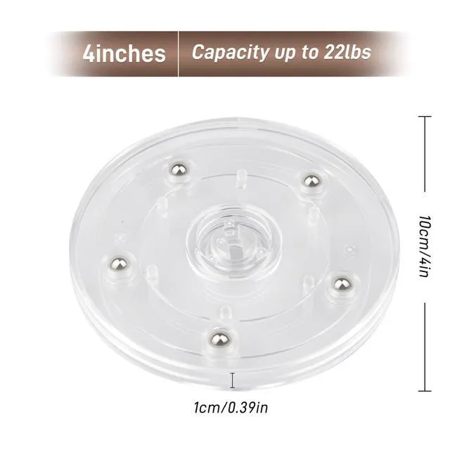 Alt view image 7 of 7 - 2 Pack 4" Clear Acrylic Lazy Susan Turntable - Small Ball Bearing Rotating Tray Cake Turntable for Decorating Lazy Susan Round Spinning Base for Crafts Cabinet Spice Rack