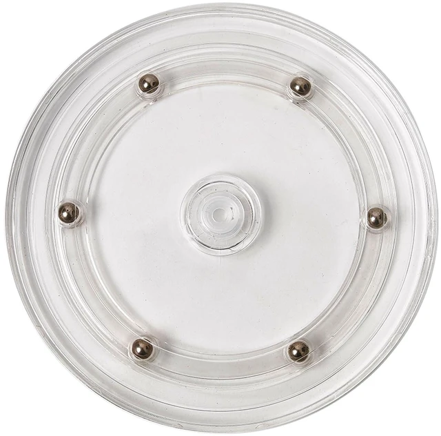 Main image of 4 inch Small Lazy Susan Turntable Acrylic Ball Bearing Rotating Tray for Spice Rack Table Cake Kitchen Pantry Decorating Bathrooms, 20-lb Load Capacity (360 Rotation) Transparent