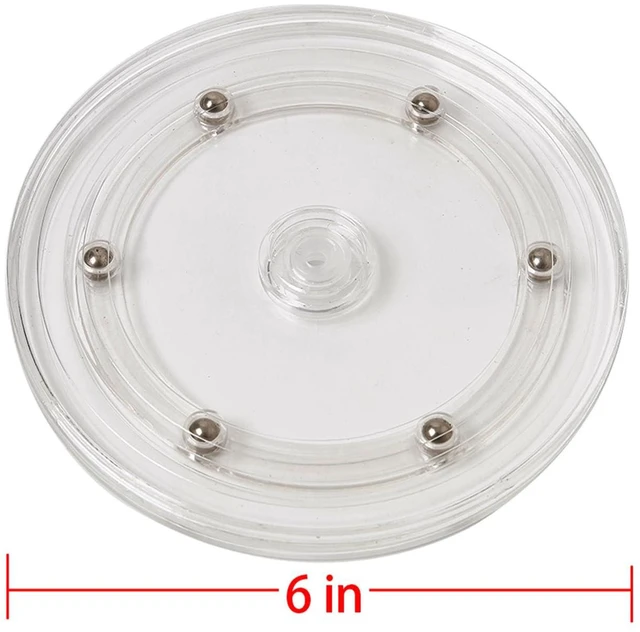Alt view image 2 of 5 - 4 inch Small Lazy Susan Turntable Acrylic Ball Bearing Rotating Tray for Spice Rack Table Cake Kitchen Pantry Decorating Bathrooms, 20-lb Load Capacity (360 Rotation) Transparent