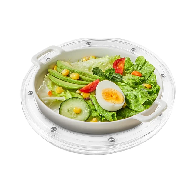 Alt view image 5 of 7 - 8 Inch Acrylic Turntable Platter, Transparent | Round Rotating Plate, For Kitchen Pantry Cabinet Organizer, Desk Rack Spice Organizer, Cake Cookie Decorating