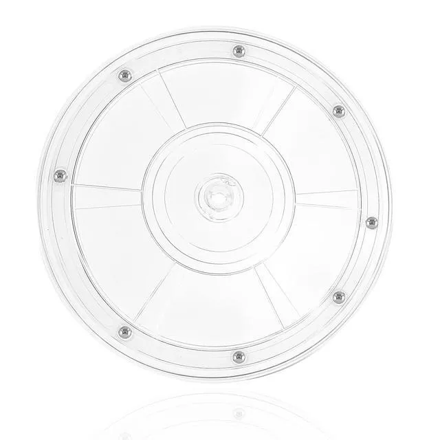 Alt view image 7 of 7 - 8 Inch Acrylic Turntable Platter, Transparent | Round Rotating Plate, For Kitchen Pantry Cabinet Organizer, Desk Rack Spice Organizer, Cake Cookie Decorating