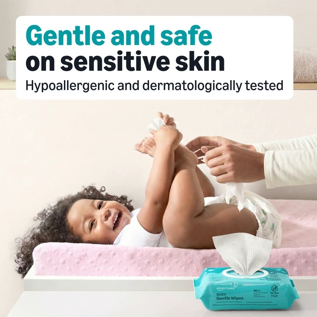 Alt view image 3 of 7 - Gentle Baby Wipes, Formulated Without Fragrance, Hypoallergenic, 600 Count Total (6 Packs of 100 Count Each)