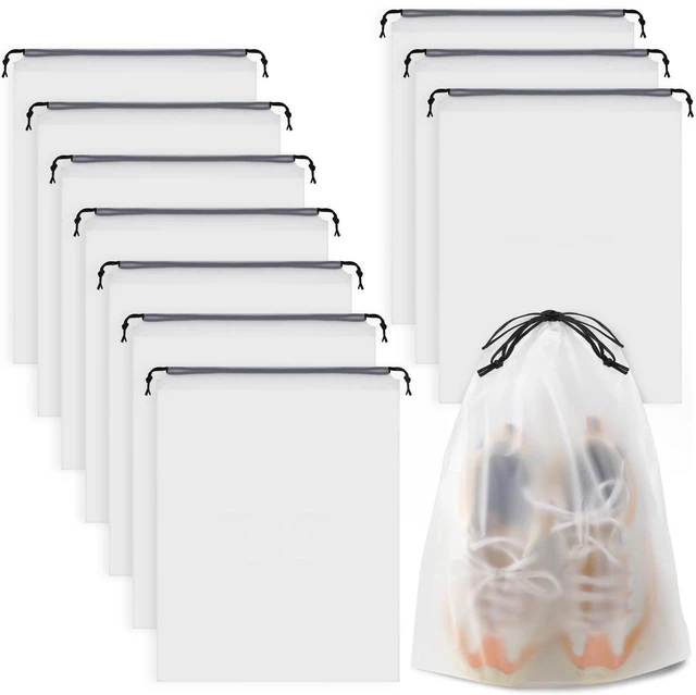 Main image of Clear Shoe Bags for Travel 10 PCS, Drawstring Travel Shoe Bags for Packing | 15.7" x 11.8" Waterproof Dustproof Portable Travel Shoe Storage Bag for Men and Women