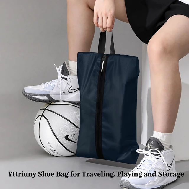 Alt view image 2 of 7 - Waterproof Shoe Bag Odor Absorbing Multifunctional Storage Lightweight Shoe Dust Bags with Zipper for Gym Sports Travel Work Men and Women(Navy Blue, 1-Pack)