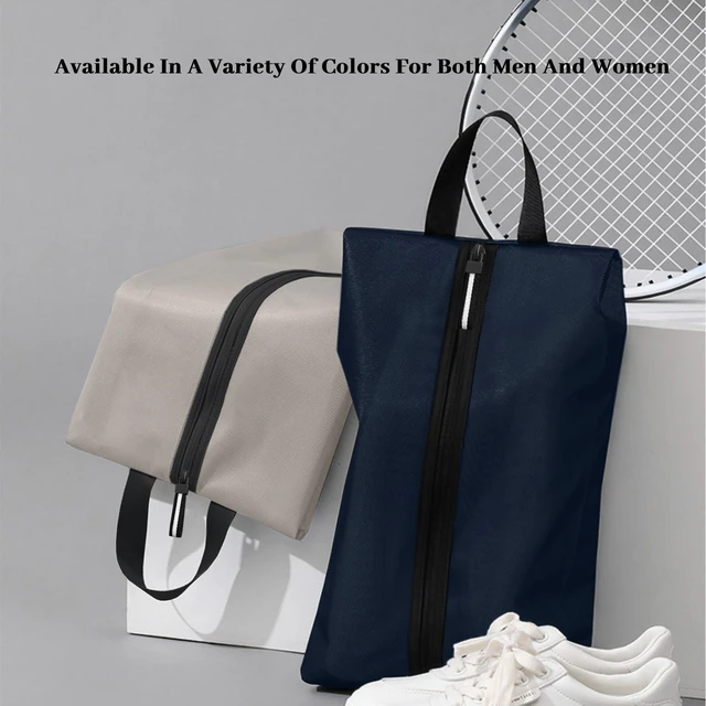 Alt view image 7 of 7 - Waterproof Shoe Bag Odor Absorbing Multifunctional Storage Lightweight Shoe Dust Bags with Zipper for Gym Sports Travel Work Men and Women(Navy Blue, 1-Pack)