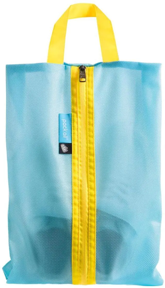 Main image of Kids Shoe Bag for Travel, Water-Resistant Shoe Pouch for Sports | Odor-Resistant, Dustproof, Portable, Soccer Cleats & Gym Storage, Fits Up to Size 6.5, Cute Design for Girls, Boys, Blue