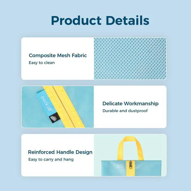 Alt view image 6 of 7 - Kids Shoe Bag for Travel, Water-Resistant Shoe Pouch for Sports | Odor-Resistant, Dustproof, Portable, Soccer Cleats & Gym Storage, Fits Up to Size 6.5, Cute Design for Girls, Boys, Blue