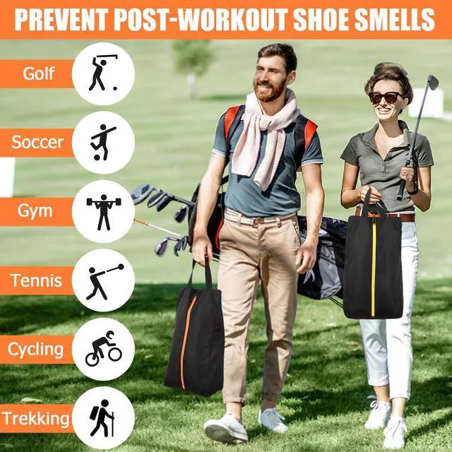 Alt view image 5 of 7 - Golf Shoes Bag, Smell-Proof & Waterproof Cleat Bag for Travel | Keeps Dirty Shoes Off Clean Gear, With Smooth Zipper & Carry Handle, Fits Shoes Up to Size 14, Ideal for Golf, Soccer & Gym