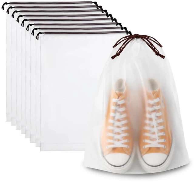 Main image of Shoe Bags for Travel 8 Pcs, Clear Waterproof Travel Shoe Bags for Packing 15.7" x 11.8" Reusable Storage Bags whit Drawstring for Gym, Suitcase & Home Organization,Travel Essentials for Men and Women