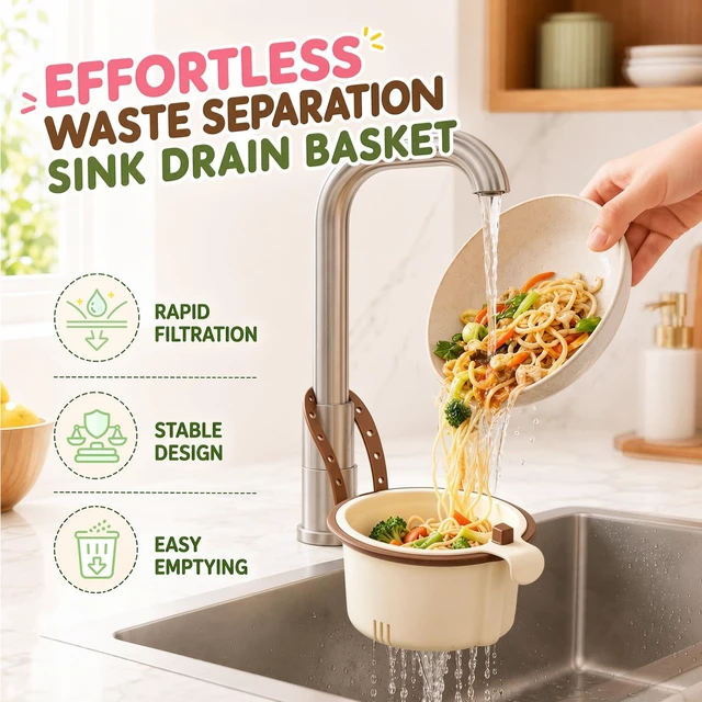 Alt view image 5 of 7 - 2Pcs Hanging Sink Drain Basket,Cactus Kitchen Sink Strainer Basket,Self-Cleaning Faucet Hanging Filter Basket,Multifunctional Kitchen Sink Strainer Press Automatic Dumping Basket (Green + Brown)