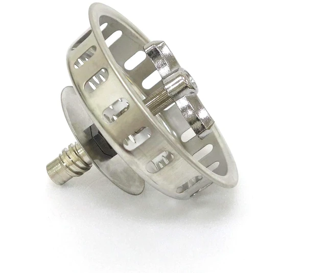 Main image of Twist Lock Basket Strainer Replacement (Premium 304 Stainless Steel Construction) for 3-1/2" Spin and Seal Drains W/Threaded Stopper Function