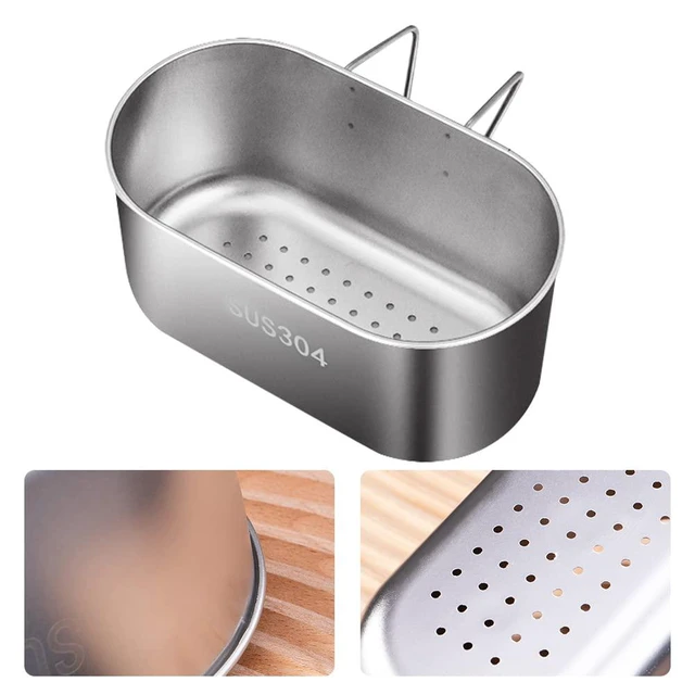 Alt view image 6 of 7 - Stainless Steel Sink Drain Strainer Basket, Multifunctional Hanging Sink Strainer Colander Drain Basket Kitchen Sinks Food Waste Filter and Wash Vegetables Fruits(COLOR:Silver)