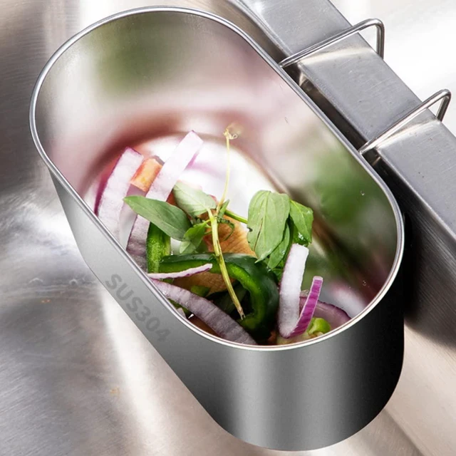 Alt view image 7 of 7 - Stainless Steel Sink Drain Strainer Basket, Multifunctional Hanging Sink Strainer Colander Drain Basket Kitchen Sinks Food Waste Filter and Wash Vegetables Fruits(COLOR:Silver)