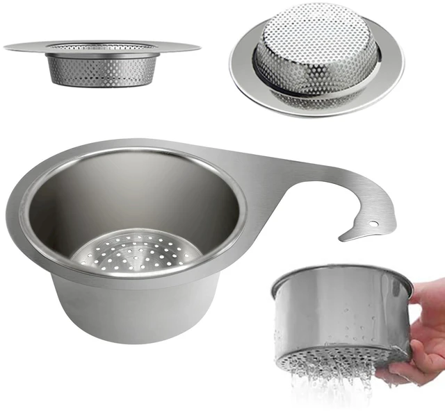 Main image of Stainless Steel Drainage Basket, Corner Sink Filter Basket,4.5-inch Sink Drainage Filter and Faucet Hanging Stainless Steel Drainage Basket, Kitchen Sink Drainage Filter, Sink Drainage Filter2Pcs