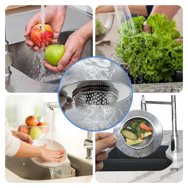 Alt view image 6 of 7 - Stainless Steel Drainage Basket, Corner Sink Filter Basket,4.5-inch Sink Drainage Filter and Faucet Hanging Stainless Steel Drainage Basket, Kitchen Sink Drainage Filter, Sink Drainage Filter2Pcs