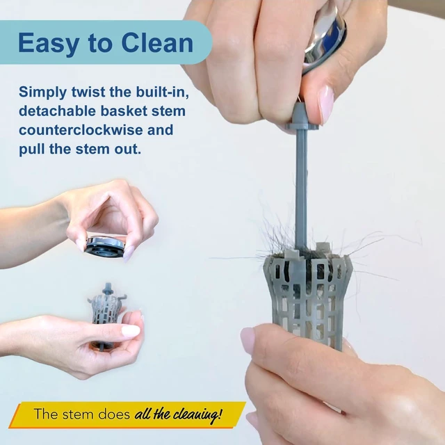 Alt view image 4 of 6 - Ultra Flo - 6 Pack 2 in 1 Bathroom Sink Replacement Basket Drain Hair Catcher with Stopper Strainer & - No Installation Clog Prevention, Fits 1.25 Wide Sink Drains - As Seen On Shark Tank