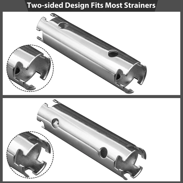 Alt view image 4 of 6 - Basket Strainer Wrench Long Enough to Work on Deep Modern Universal Sink Double-ended 1/2" & 3/8" with Sliding Handle Kitchen Tool