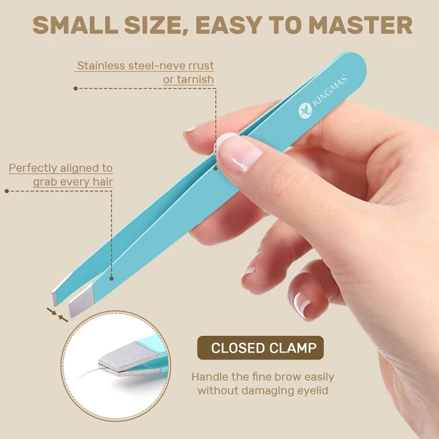 Alt view image 3 of 7 - 10Pcs Tweezers Razor Scissor Set, Women Facial Precision Tweezer | for Eyebrows with Curved Scissor and Eyebrow Razor for Ingrown Hair with Case