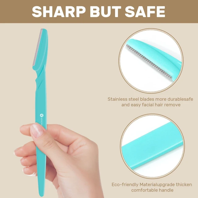 Alt view image 5 of 7 - 10Pcs Tweezers Razor Scissor Set, Women Facial Precision Tweezer | for Eyebrows with Curved Scissor and Eyebrow Razor for Ingrown Hair with Case