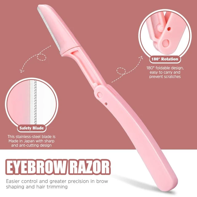 Alt view image 4 of 7 - 7 pcs Tweezers Set for Women Facial Hair, Precision Tweezer for Eyebrows with Curved Scissor and Eyebrow Razor for Ingrown Hair, Pink&Yellow
