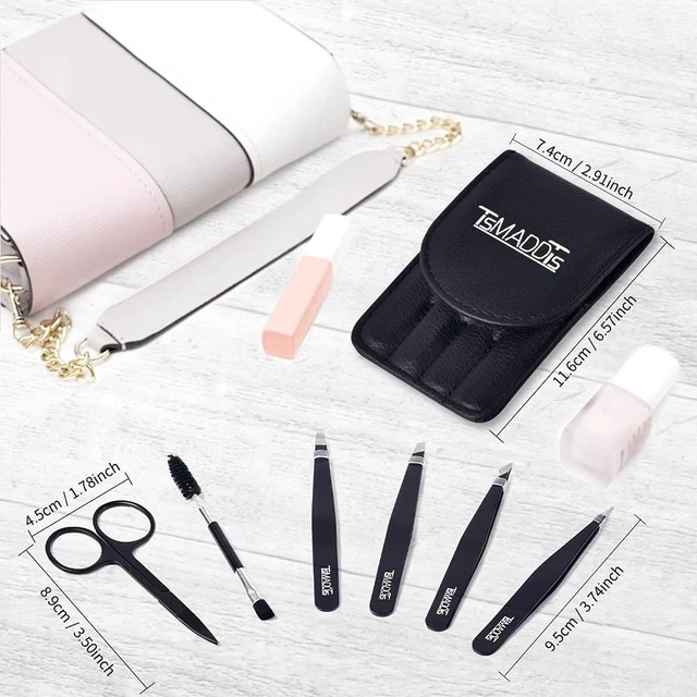 Alt view image 3 of 7 - Eyebrow Tweezers Set and Curved Scissor, Professional Stainless Steel Tweezers for Women and Men, Splinter and Ingrown Hair Removal