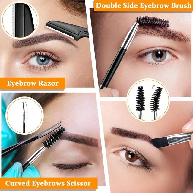 Alt view image 6 of 7 - Professional Stainless Steel Tweezers for Women and Men, 7 Pack Precision Tweezers for Eyebrows with Curved Scissor and Eyebrow Razor for Ingrown Hair