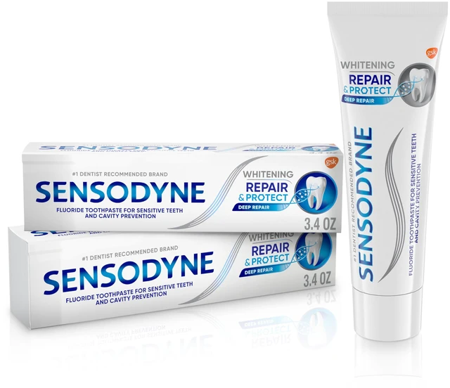 Main image of Repair and Protect Whitening Toothpaste, 3.4 oz (Pack of 2) | Toothpaste for Sensitive Teeth and Cavity Prevention