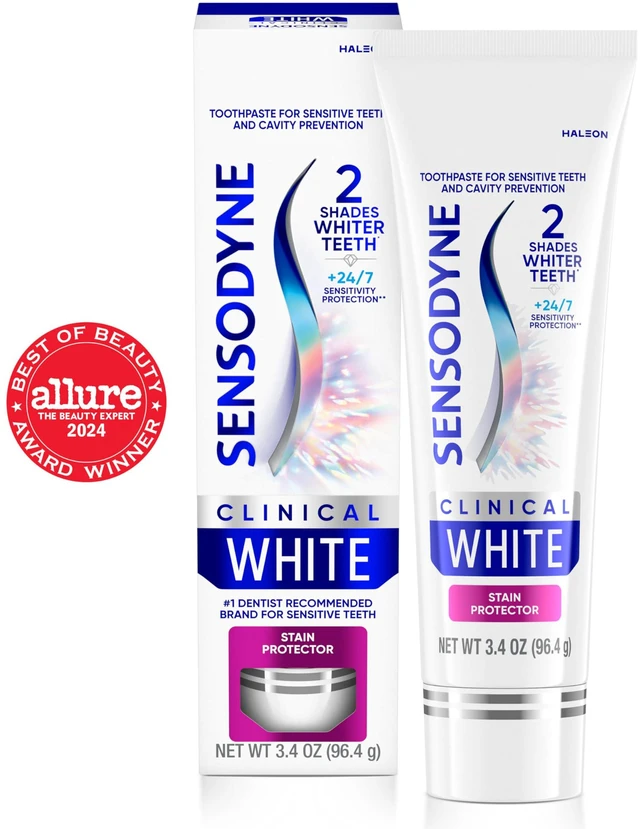 Alt view image 2 of 7 - Clinical White Stain Protector Toothpaste, 3.4 oz | Clinically Proven Whitening for Sensitive Teeth, Stain Protector, 2 Shades Whiter Teeth