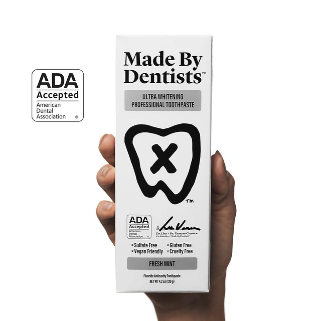 Alt view image 4 of 6 - Professional Ultra Whitening Toothpaste - 2 Pack - Sensitive Teeth Whitening Toothpaste with Sodium Fluoride & Hydrogen Peroxide, ADA Approved, Vegan, 2 x 4.2oz