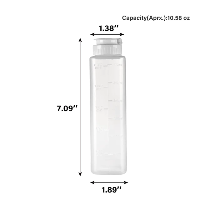 Alt view image 2 of 7 - 6 pack 11oz Inverted Squeeze Bottles for Hot Sauces Liquids Salad Dressing Honey Dispenser No Drip with Flip Top Silicone Valve