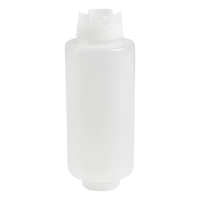 Alt view image 2 of 6 - 32oz. FIFO Inverted Plastic Squeeze Bottle with Refill and Dispensing Lids - First In First Out - Perfect for Restaurants, Catering, and Food Trucks - 1ct box