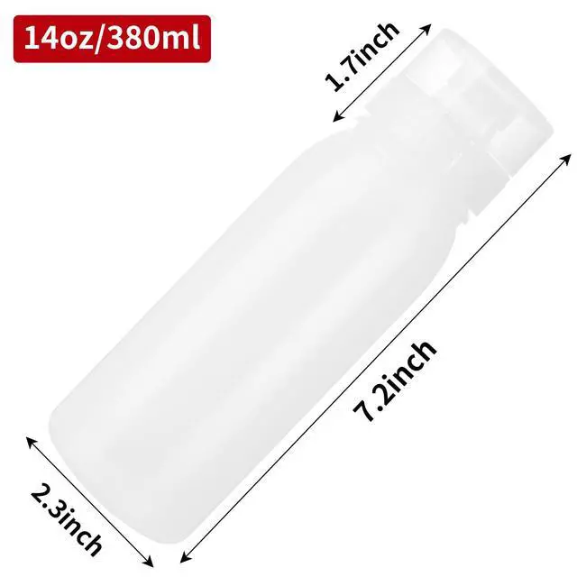 Alt view image 3 of 7 - Porous Condiment Squeeze Bottles, Salad Dressing Container, Squeeze Bottles for Sauces, Botellas Exprimibles de Condimentos 3-Pack 13 oz (380ml), Syrup Dispenser Great for Ketchup, Salad, BBQ Sauce,