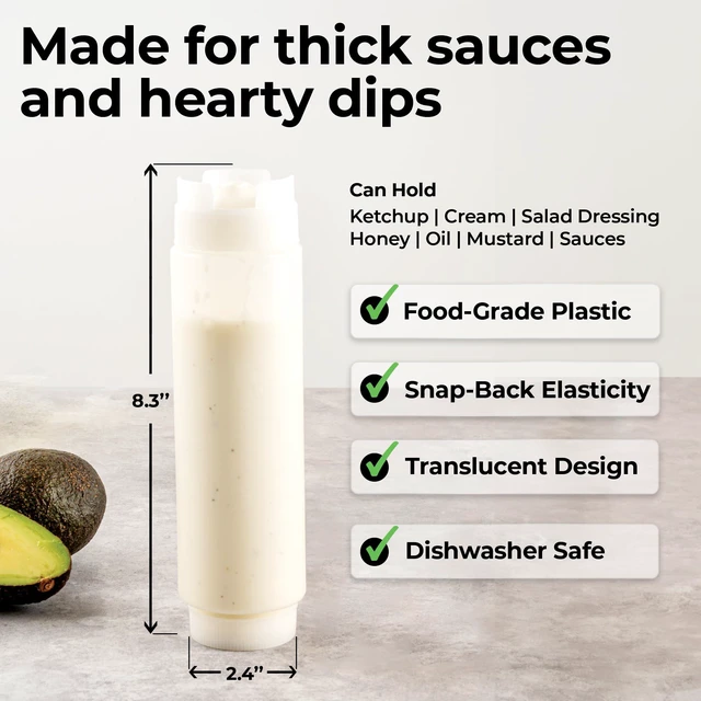 Alt view image 2 of 7 - 16oz. FIFO Inverted Plastic Squeeze Bottle with Refill and Dispensing Lids - First In First Out - Perfect for Restaurants, Catering, and Food Trucks - 1ct box