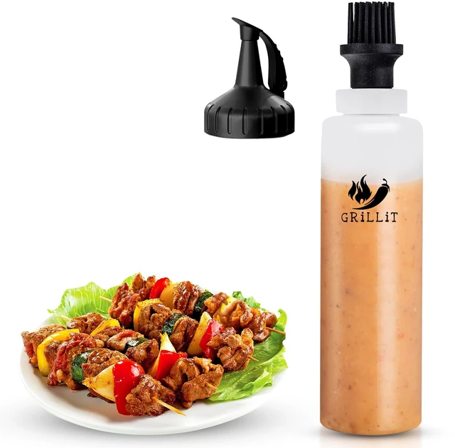 Main image of Silicone Basting Brush & BBQ Sauce Bottle - 16 oz Basting Bottle Dispenser for Grilling - Perfect Grill Brush for Marinades