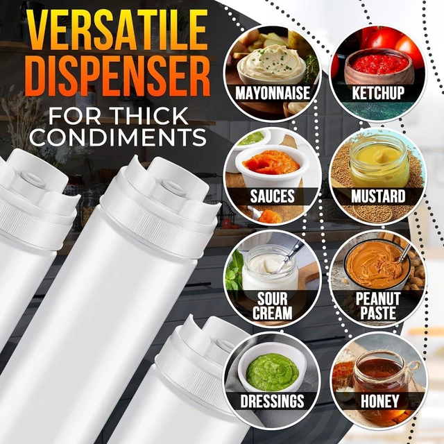 Alt view image 6 of 7 - 3 Pcs 16 oz Inverted Condiment Squeeze Bottles for Sauces, Refillable | Clear Squeeze Sauce Bottles, Self-Closing Valve, Sealing Gaskets, Easy-Fill Wide Mouth, for Ketchup, Mustard, and BBQ