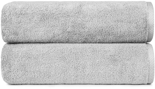 Main image of 2 Piece Quick-Dry Oversize Bath Towel, 100% Cotton, 54" x 30", Platinum