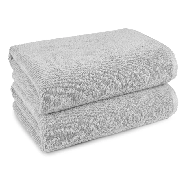 Alt view image 5 of 5 - 2 Piece Quick-Dry Oversize Bath Towel, 100% Cotton, 54" x 30", Platinum