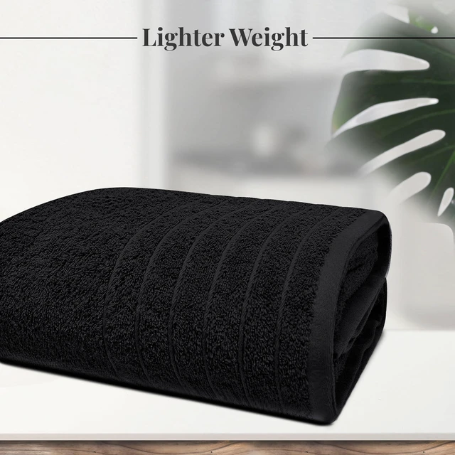 Alt view image 6 of 7 - 1 Piece Jumbo Bath Sheet 40 x 80 Inches, Black | Extra Large & Light Weight, Quicker to Dry, 100% Cotton, Super Soft & Absorbent, Perfect to Wrap Yourself in