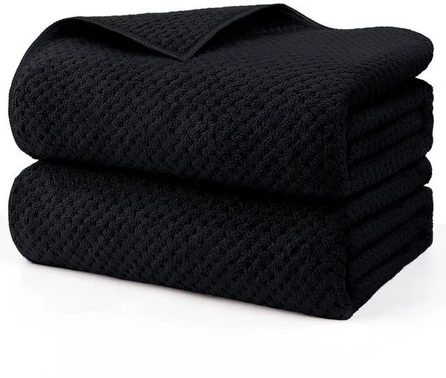 Main image of Bath Sheets 2PK, 35x70 in, Absorbent&Soft, Extra Large Bath Towel | Lightweight and Quick Drying Microfiber Towels for Bathroom, Yoga, SPA, Fitness, Black