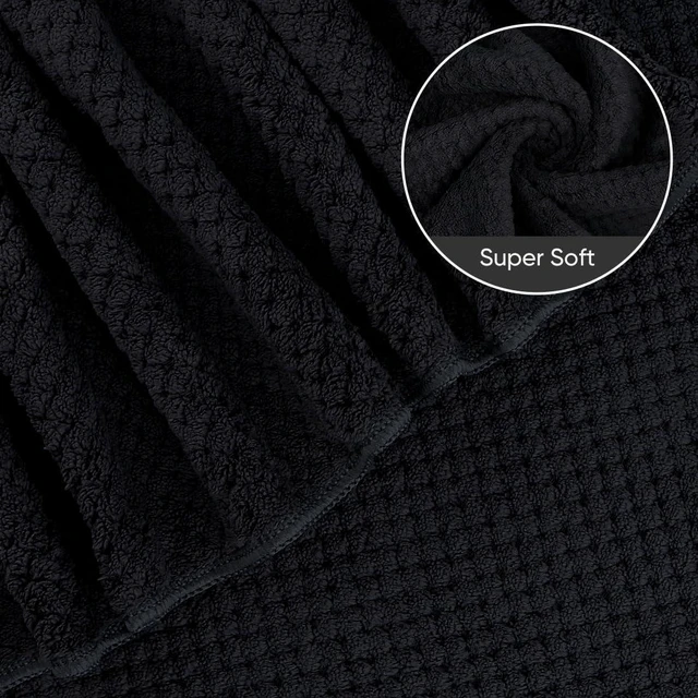Alt view image 3 of 7 - Bath Sheets 2PK, 35x70 in, Absorbent&Soft, Extra Large Bath Towel | Lightweight and Quick Drying Microfiber Towels for Bathroom, Yoga, SPA, Fitness, Black