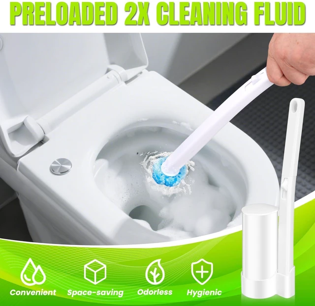 Alt view image 2 of 7 - Disposable Toilet Brush with 48pcs Toilet Wand Refills, Toilet Bowl Cleaner Wands, Toilet Cleaning System Starter Kit