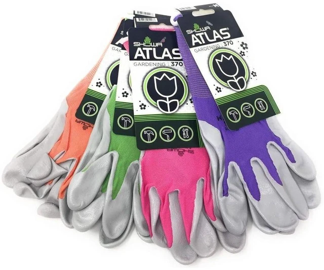 Main image of Showa 370 Garden Club Gloves. Assorted Colors - 4 Pack. Size Medium