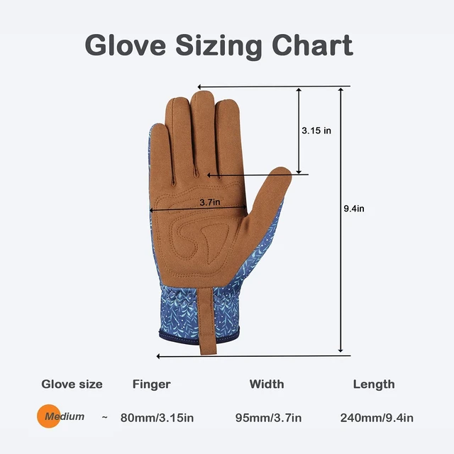 Alt view image 6 of 6 - Gardening Gloves for Women, Leather Garden Gloves, One Size | Breathable Garden Gloves with a Padded Palm, Flexible Fit and Elastic Wrist for Weeding, Digging, Planting and Pruning