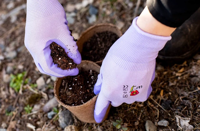 Alt view image 5 of 7 - 12 PAIRS Women Gardening Gloves with Micro Foam Coating - Garden Gloves Texture Grip - Womens Work Glove - Working Gloves For Weeding, Digging, Raking and Pruning, Large