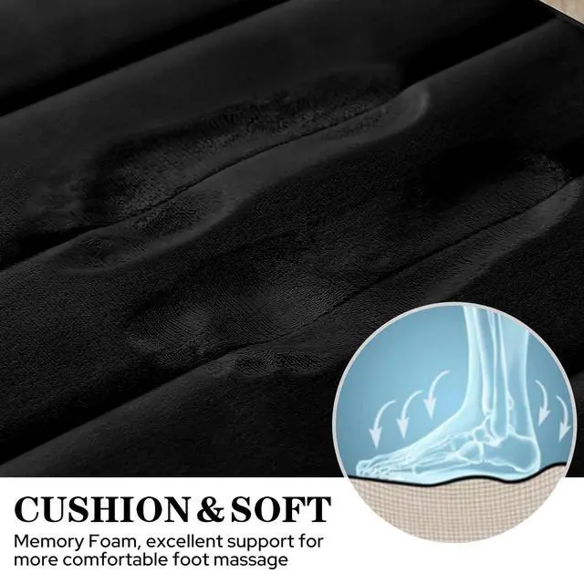 Alt view image 2 of 7 - Black Memory Foam Bathroom Rug Set 17"x24"+20"x32"+U20 x24 | Non Slip Extra Soft Absorbent Machine Washable Toilet Bath Toilet Mat for Shower