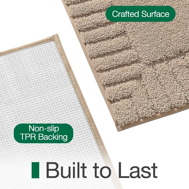 Alt view image 5 of 7 - Soft Bathroom Rugs Absorbent, Non Slip Bath Mat 20x32, Beige | Machine Washable with Rubber Backing, Quick Dry, Premium Microfiber Carpet for Shower Floor