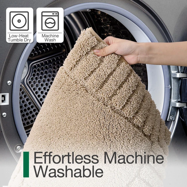 Alt view image 6 of 7 - Soft Bathroom Rugs Absorbent, Non Slip Bath Mat 20x32, Beige | Machine Washable with Rubber Backing, Quick Dry, Premium Microfiber Carpet for Shower Floor
