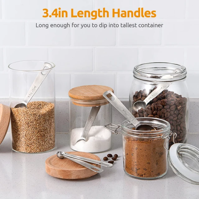 Alt view image 7 of 7 - 18/8 Stainless Steel Measuring Spoons Set of 9, Teaspoon Tablespoon | Kitchen Metal Measure Set, 1/16tsp, 1/8tsp, 1/4tsp, 1/3tsp, 1/2tsp, 3/4tsp, 1tsp, 1/2tbsp, 1tbsp for Dry & Liquid Ingredients